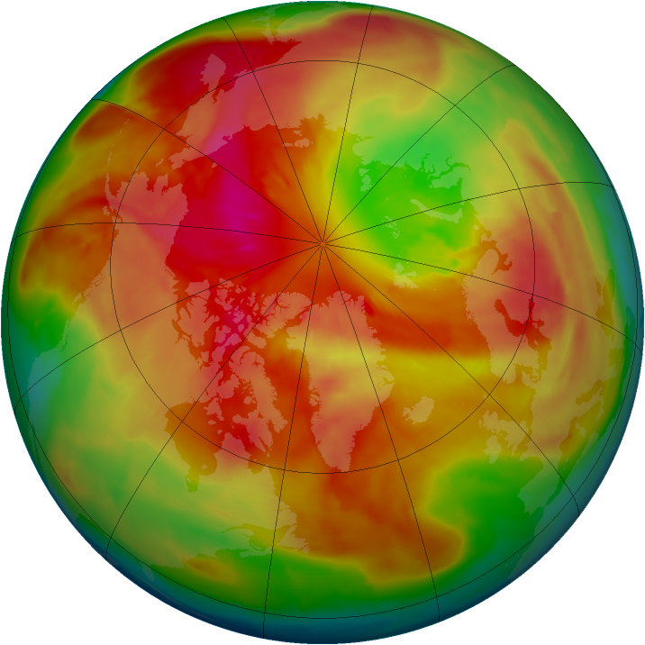 Arctic ozone map for 15 March 2010